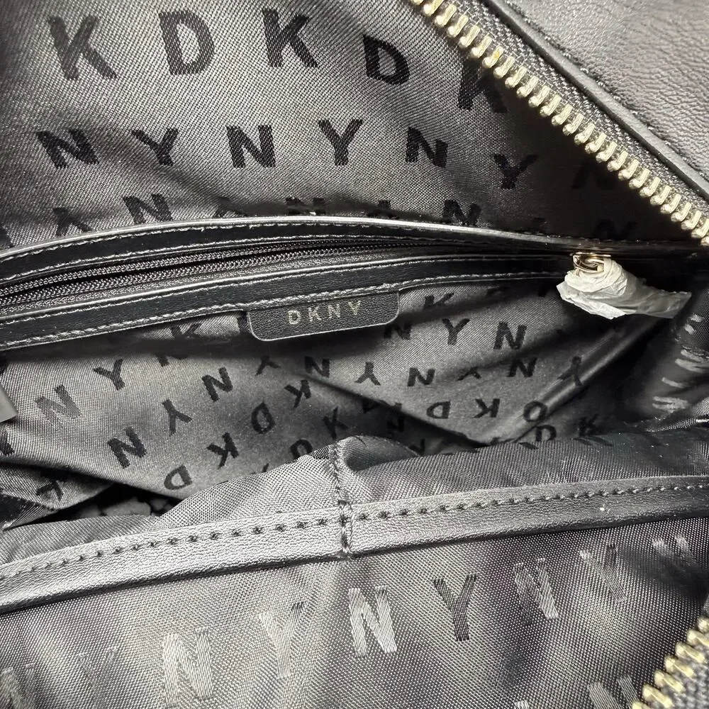 DKNY Tilly Black Zipper Top Backpack Purse